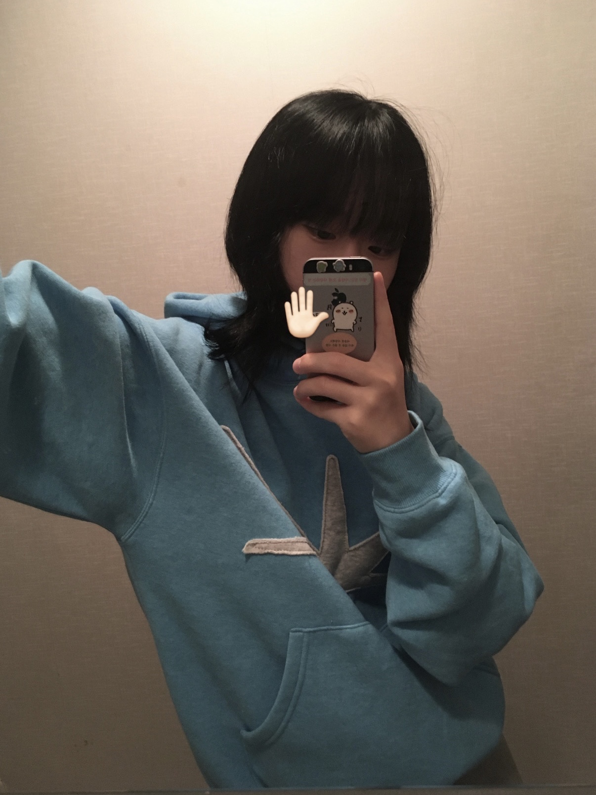 [더블적립] sunlovetour Daybreak Brushed Hoodie Heather Blue 착용 스타일