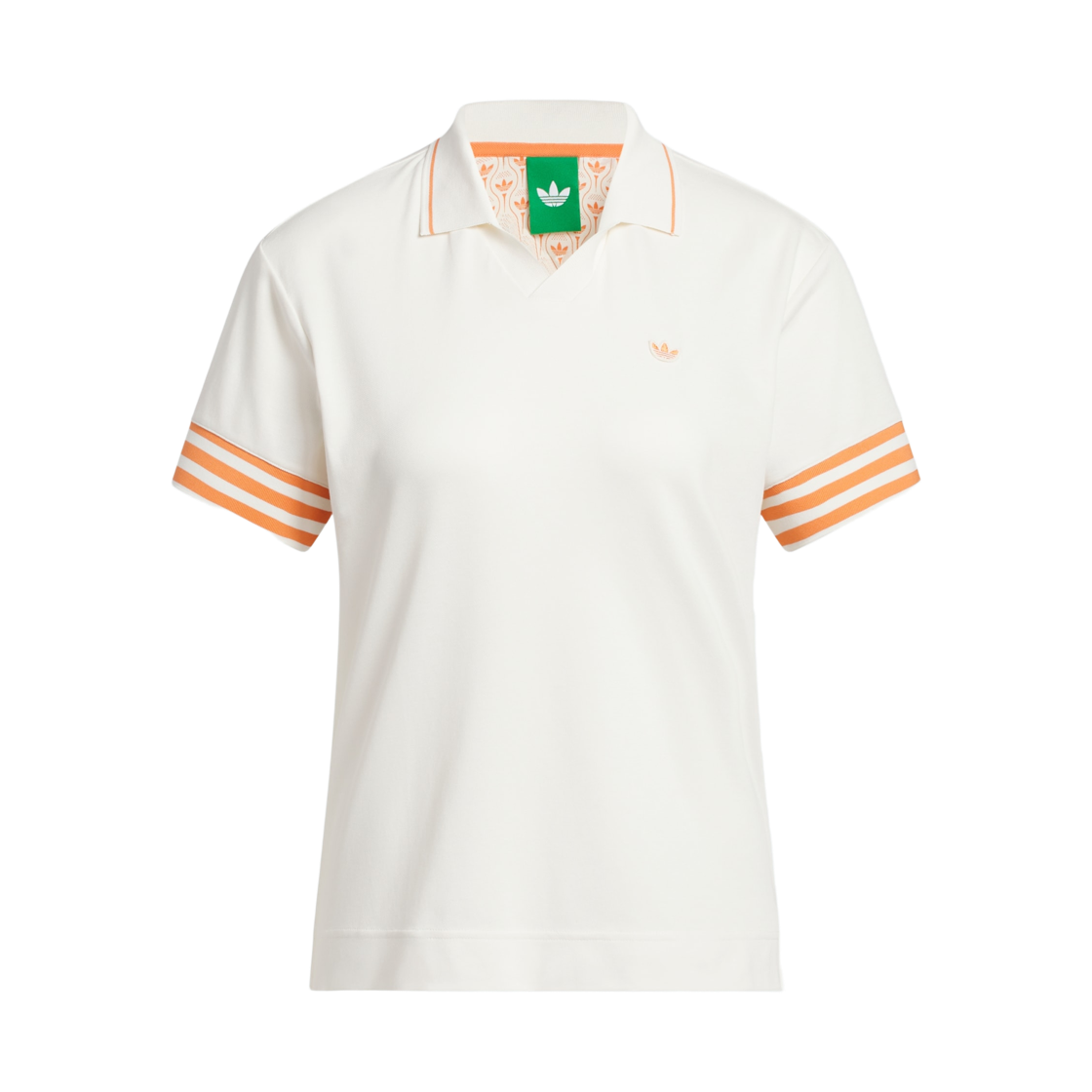 KB9214 (W) Adidas 3-Stripes Stripes Polo Shirt Chalk White Dusky Orange - KR Sizing