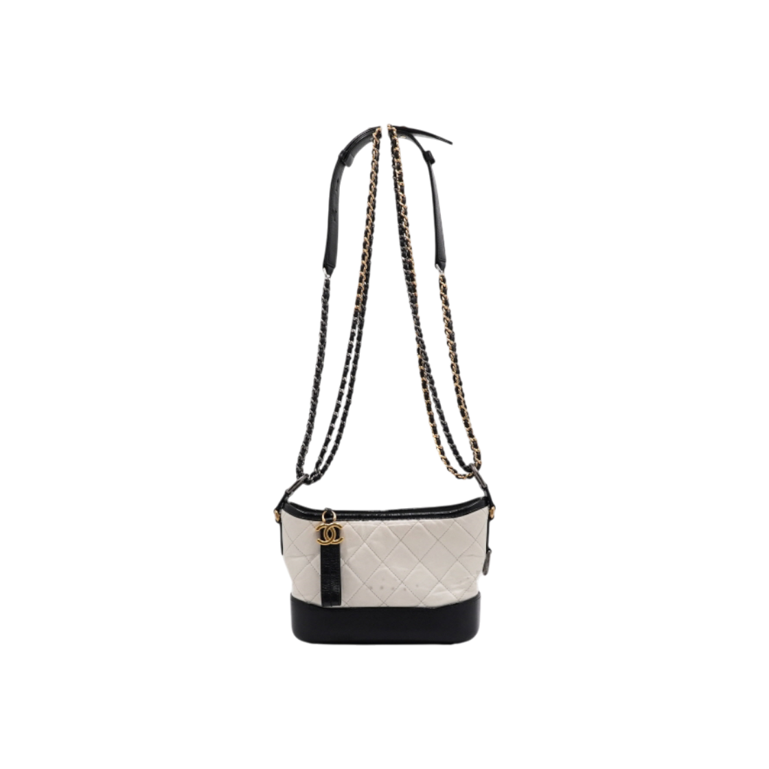 ITAN2MPO2OPO Chanel A91810 White Black Gabrielle Hobo Small Chain Shoulder Bag