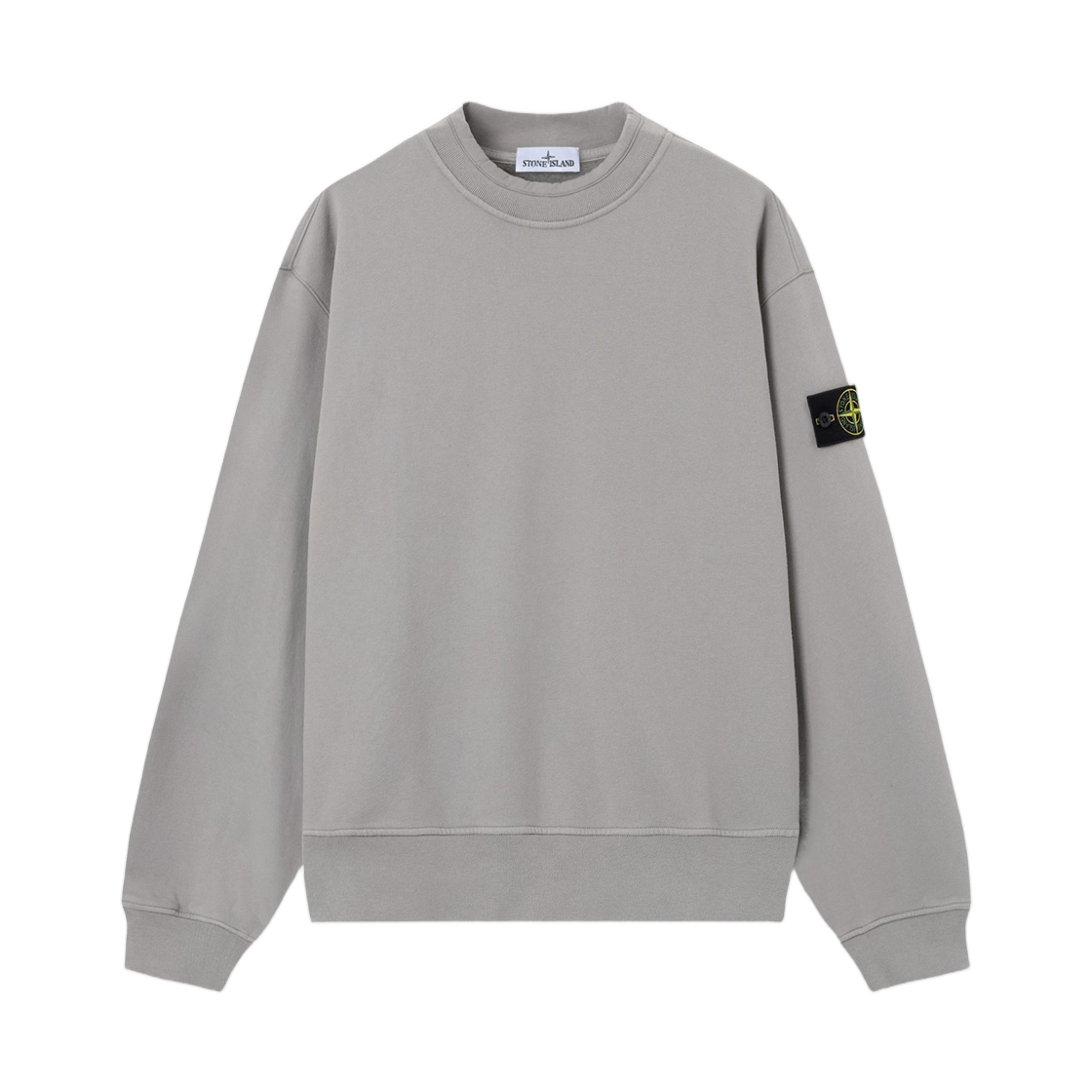 L2S1561000-22S0A20-V0060 Stone Island 6100022 Brushed Organic Cotton Fleece Oversized-Fit Crewneck Sweatshirt with Ribbed Trims Grey - 26FW