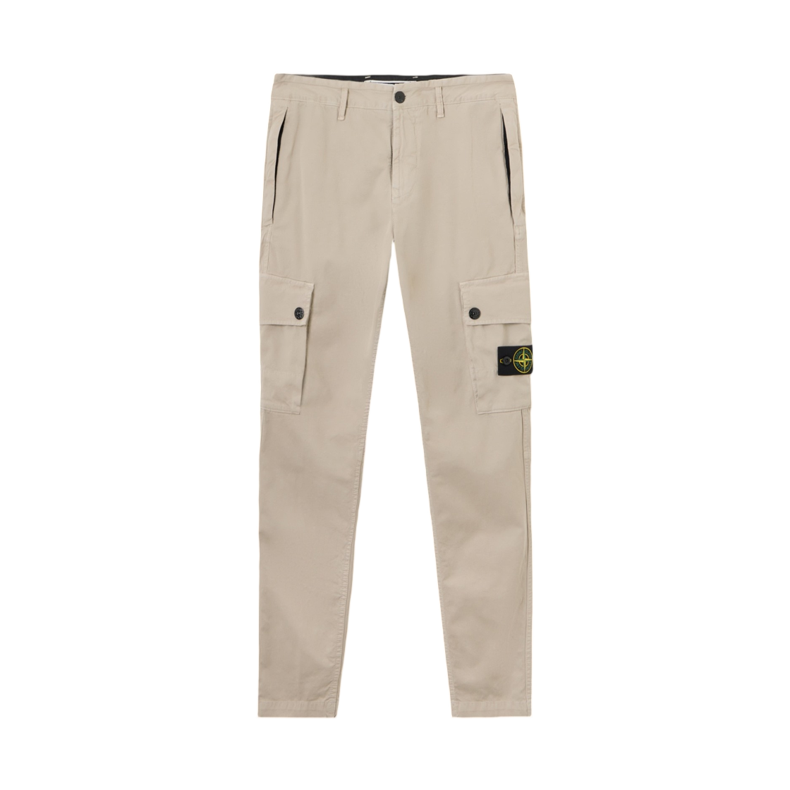 L2S1531000-34S00L1-V0195 Stone Island 3100034 Stretch Organic Broken Twill Cotton Old Effect Slim-Fit Cargo Trousers with Zip Hand Pockets Sand - 26FW
