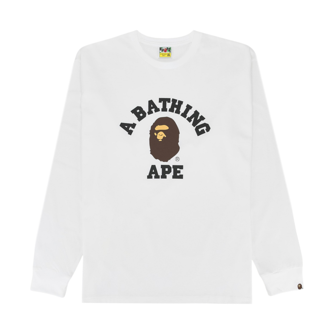 베이프 컬리지 롱슬리브 티셔츠 화이트(BAPE College L/S T-Shirt White)