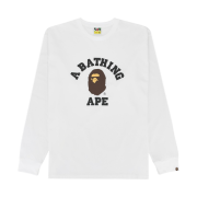 BAPE College L/S T-Shirt White