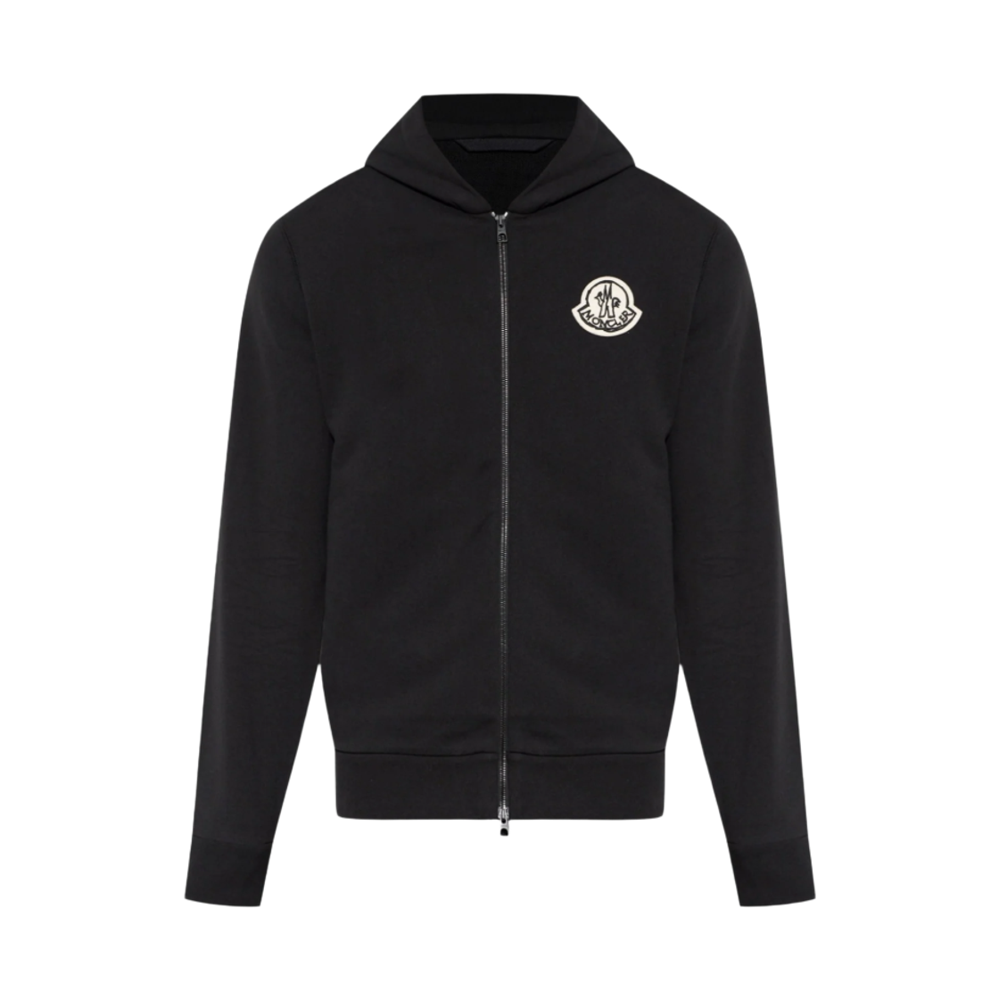 L2-091-8G00027-899V4-999 Moncler Sketched Logo Zip-Up Cotton Hooded Black - 26FW