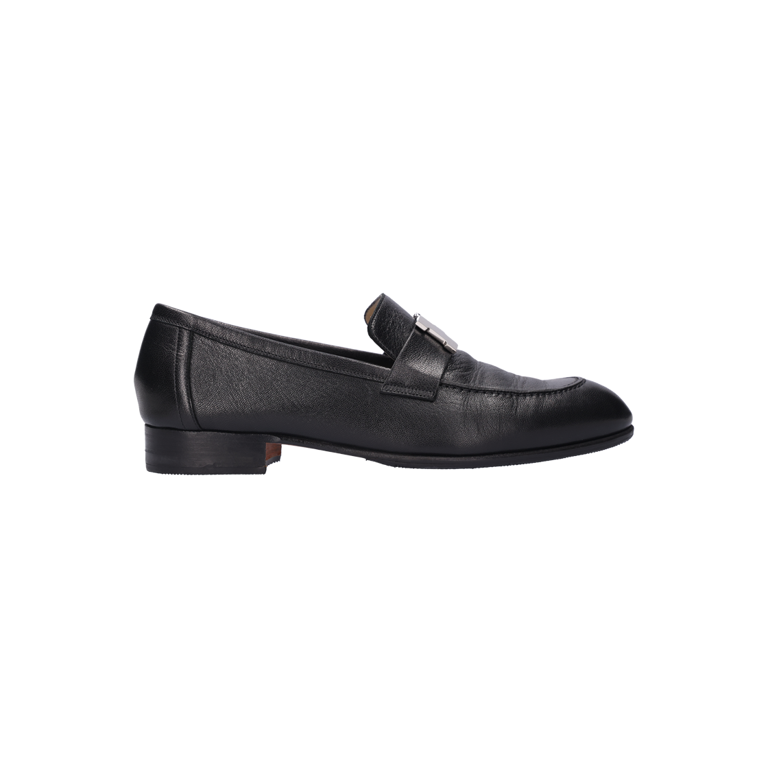 IT5DB2GAVNUM Hermes Paris Loafers in Black Goat Leather