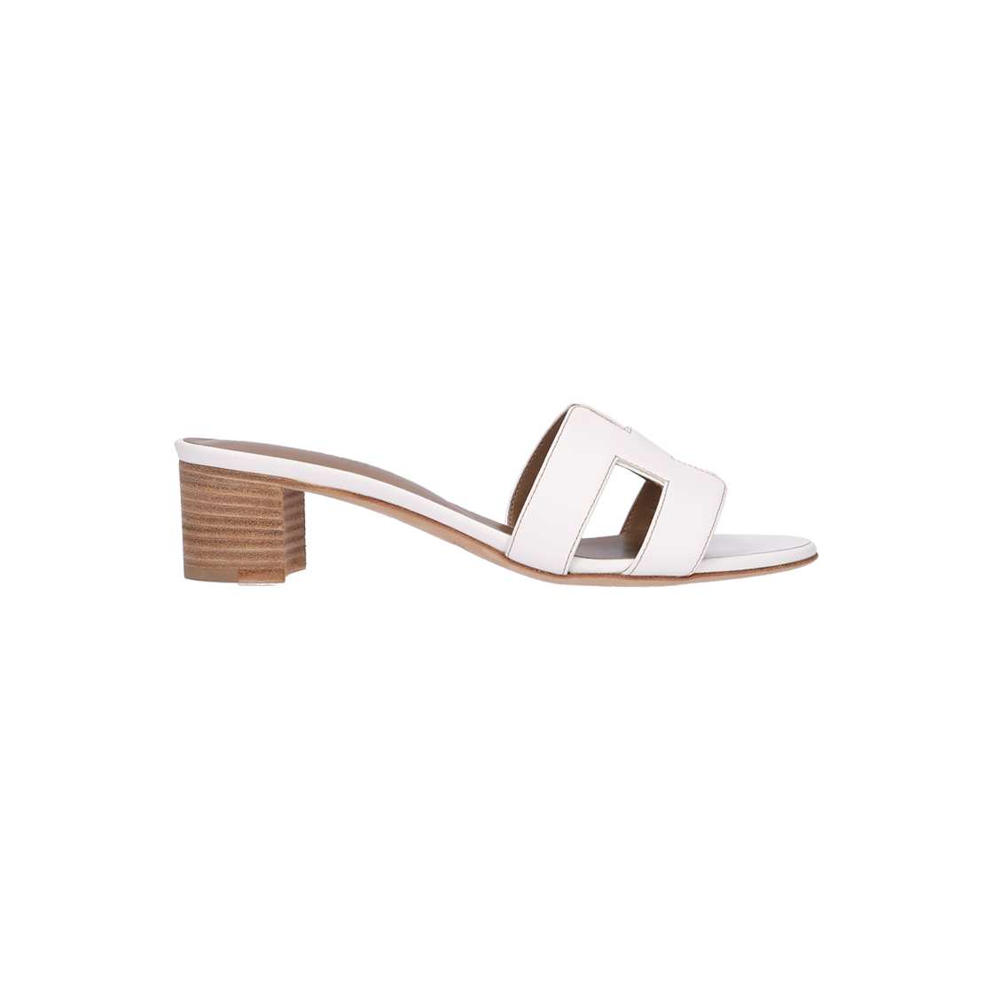 ITU7QLCJF2CP Hermes Oasis Sandals in Calfskin & Blanc Pique