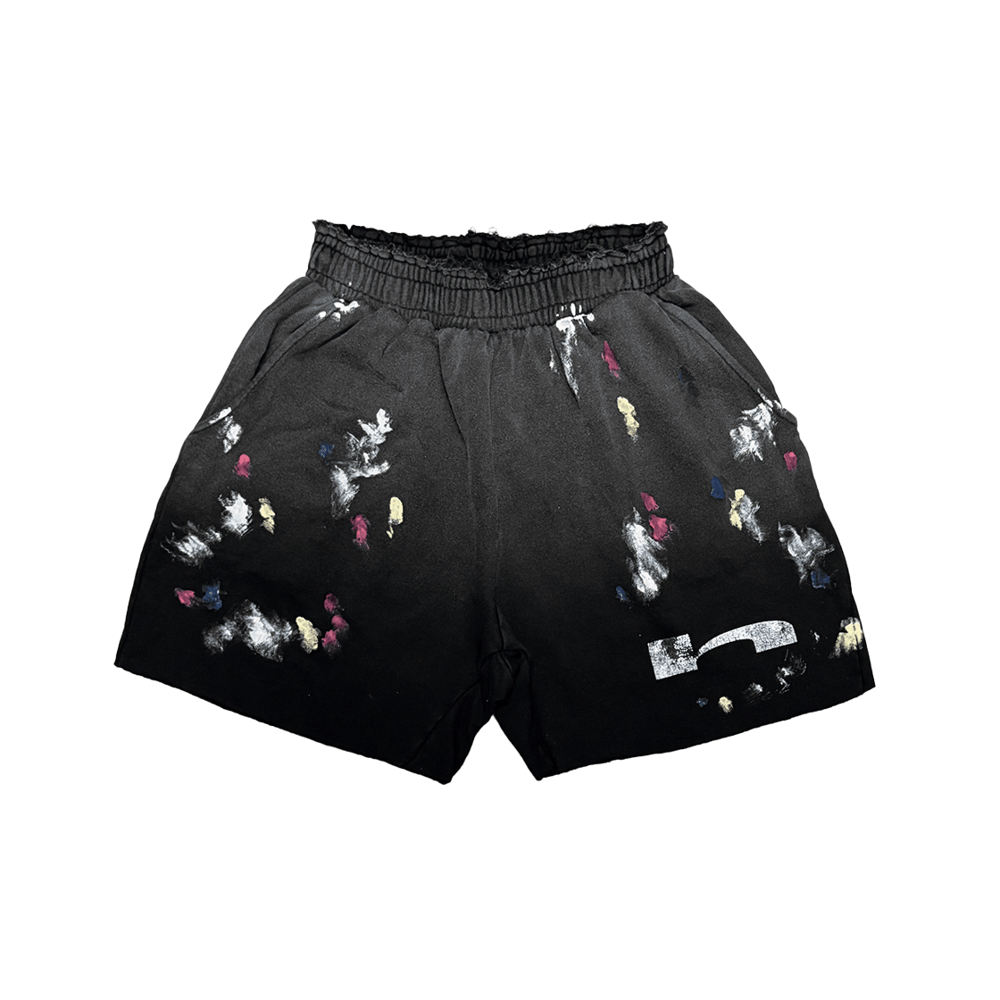 홈리스 에이치 로고 더티 쇼츠 블랙(Hommless h Logo Dirty Shorts Black)