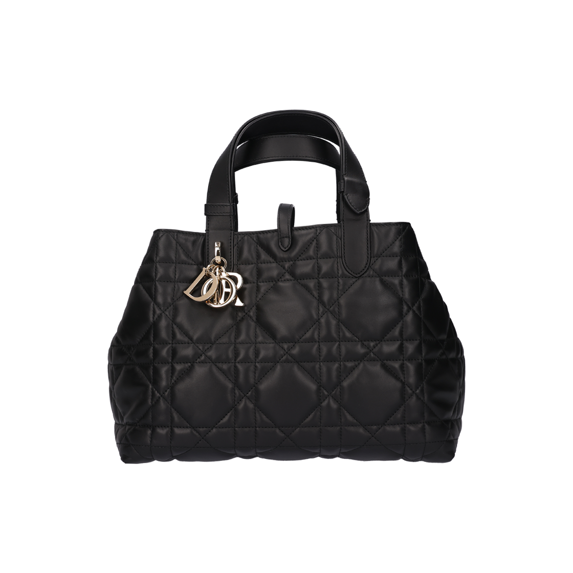 ITPCJHE9BD98 Dior Medium Tuileries Bag in Black Macro Cannage Calfskin