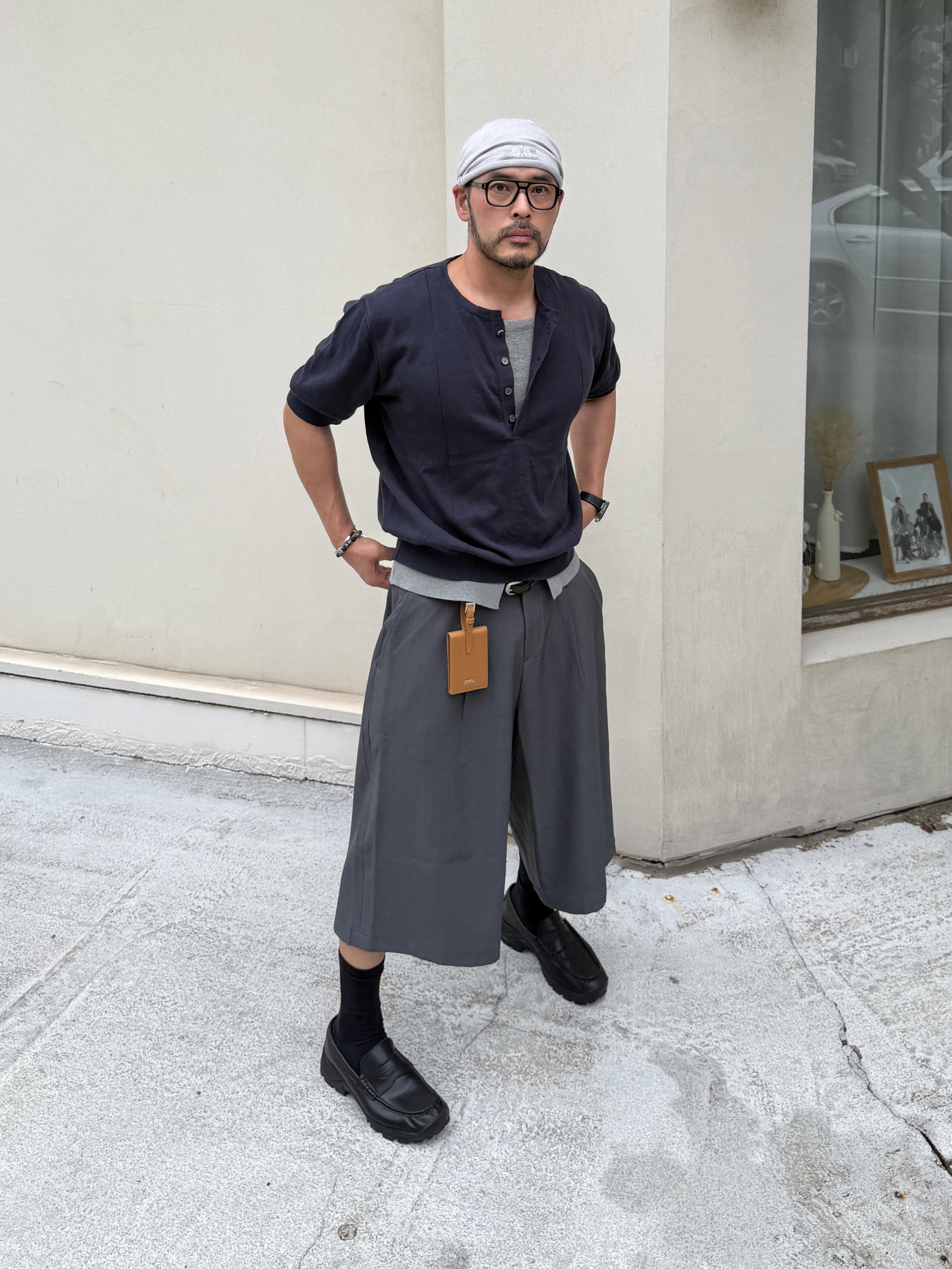 Yase Crush Horsehide Derby Black 착용 스타일 - 6