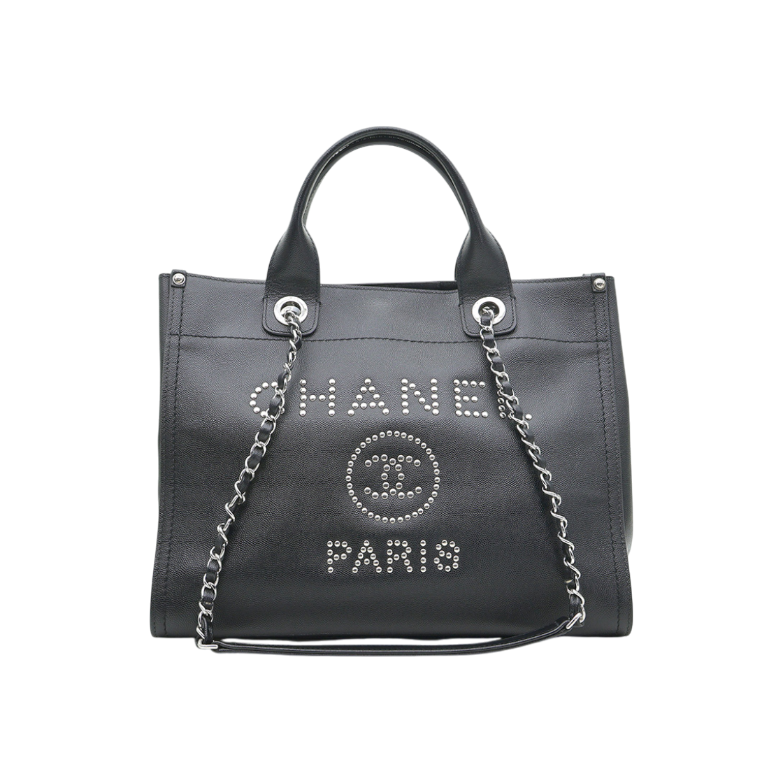 ITCT5MJK3HNC Chanel A57068 Black Leather Deauville Large Chain Shoulder Bag