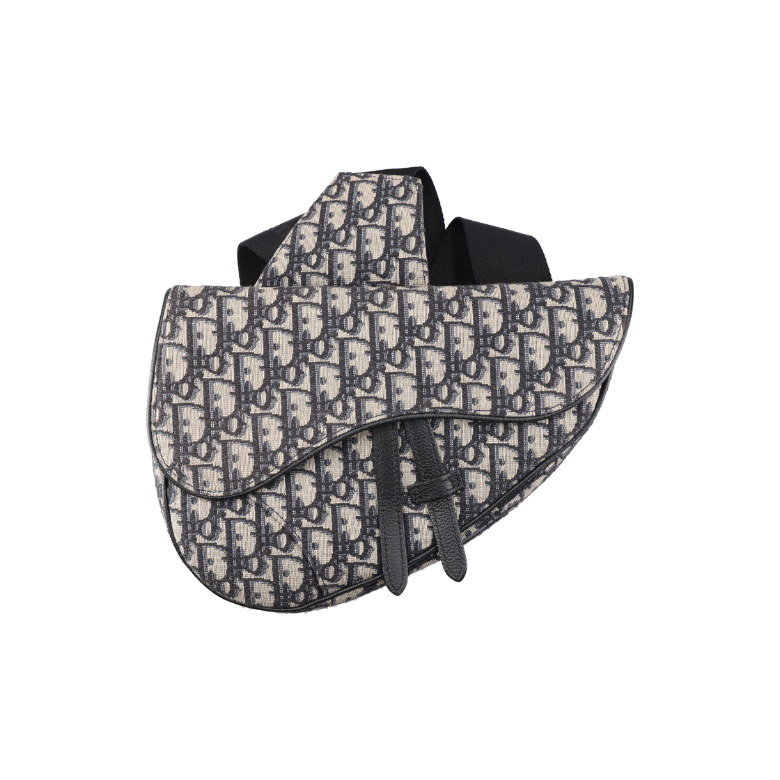 ITB82OOTJGKG Dior Saddle Bag Beige & Black Dior Oblique Jacquard