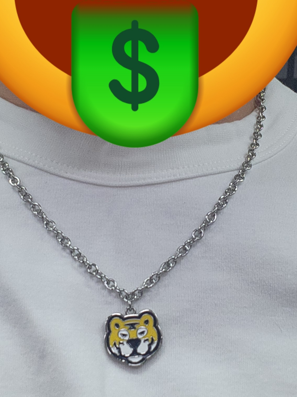 Human Made Animal Necklace Tiger Yellow ์ฐฉ์ฉ ์คํ์ผ
