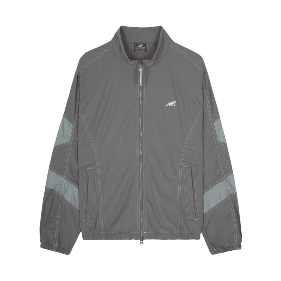 NBNAG31833-16 New Balance Escape Stand Neck Warm Up Jacket Light Gray