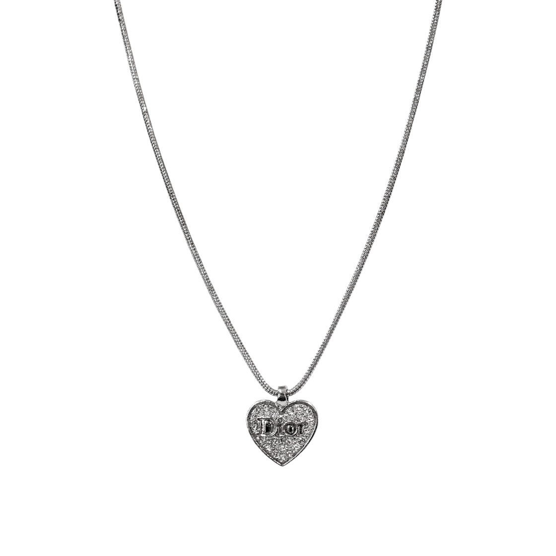 ITJ3LS9GQ5PG Dior Cubic Heart Silver Necklace A-B61584