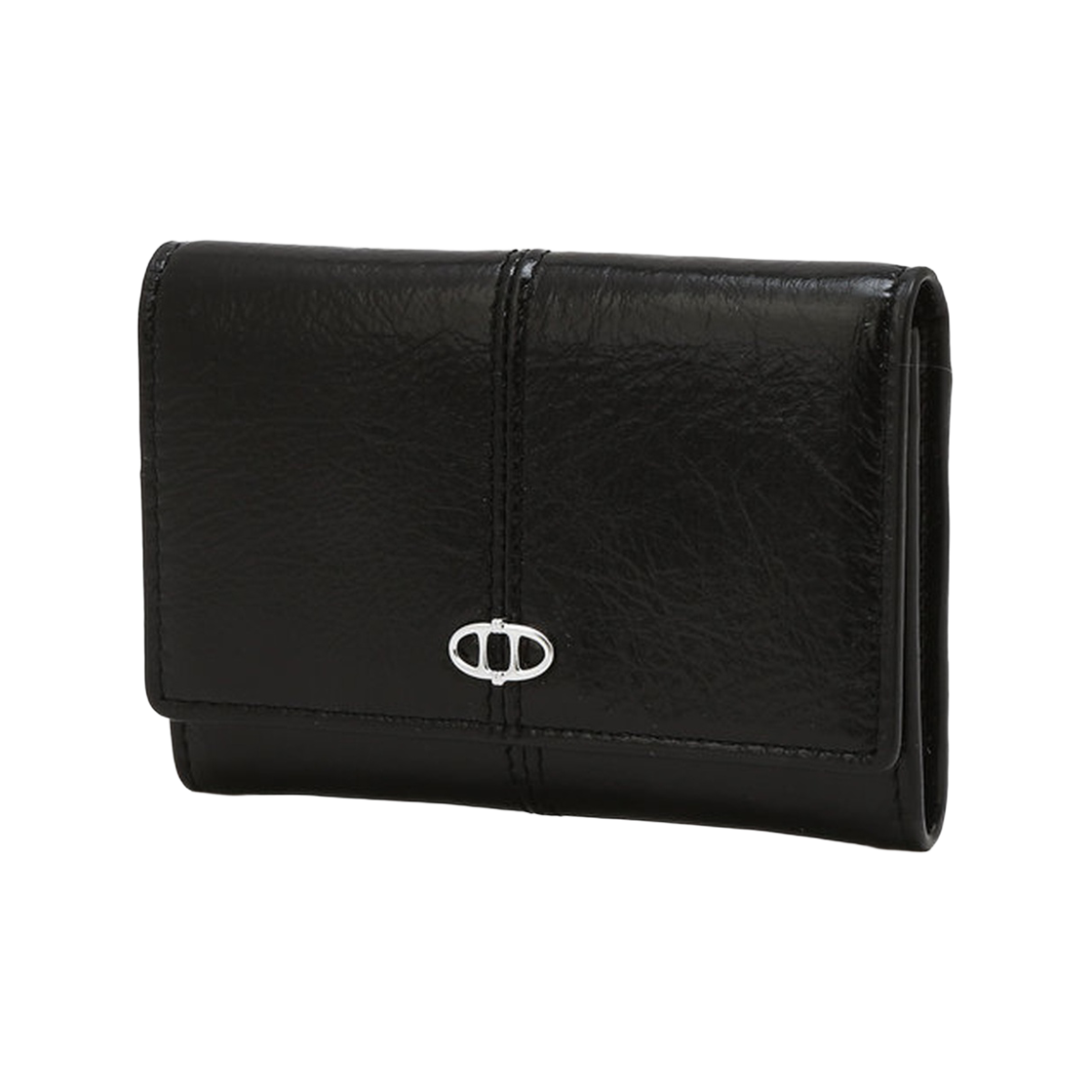 AAHO6F817BK Athe Vanessabruno Acc Wrinkel Small Logo Business Card Holder Black