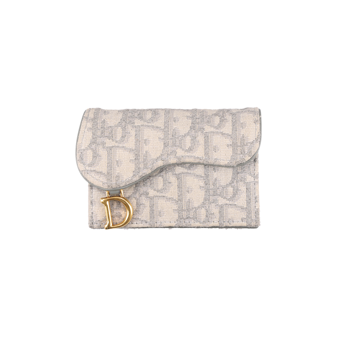 ITB69S644MJV Dior S5611CTZQ Saddle Flap Card Wallet in Gray Dior Oblique Jacquard