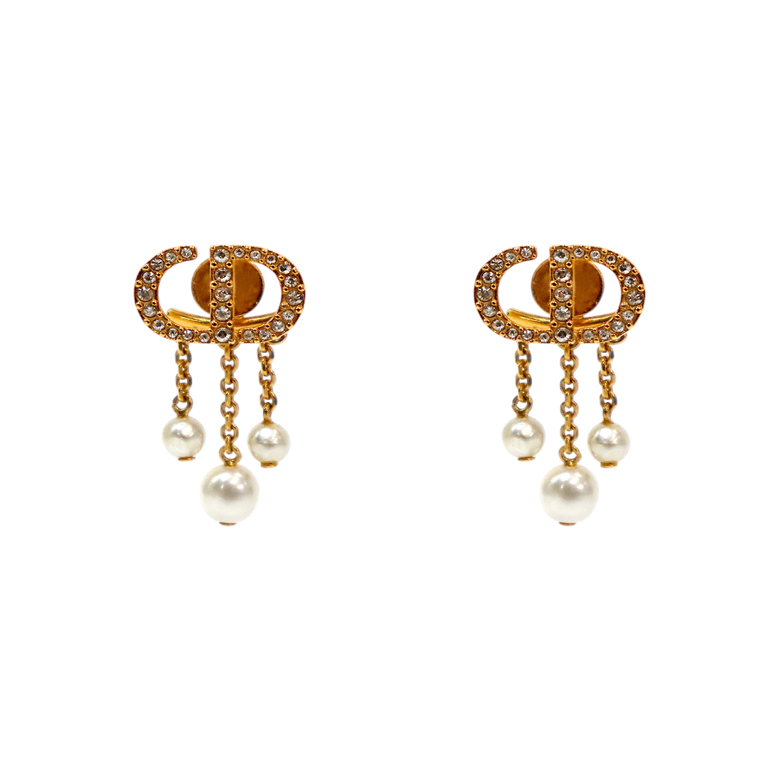 IT4RH3F8VOOB Dior CD Petite Pearl Earrings C-B64769