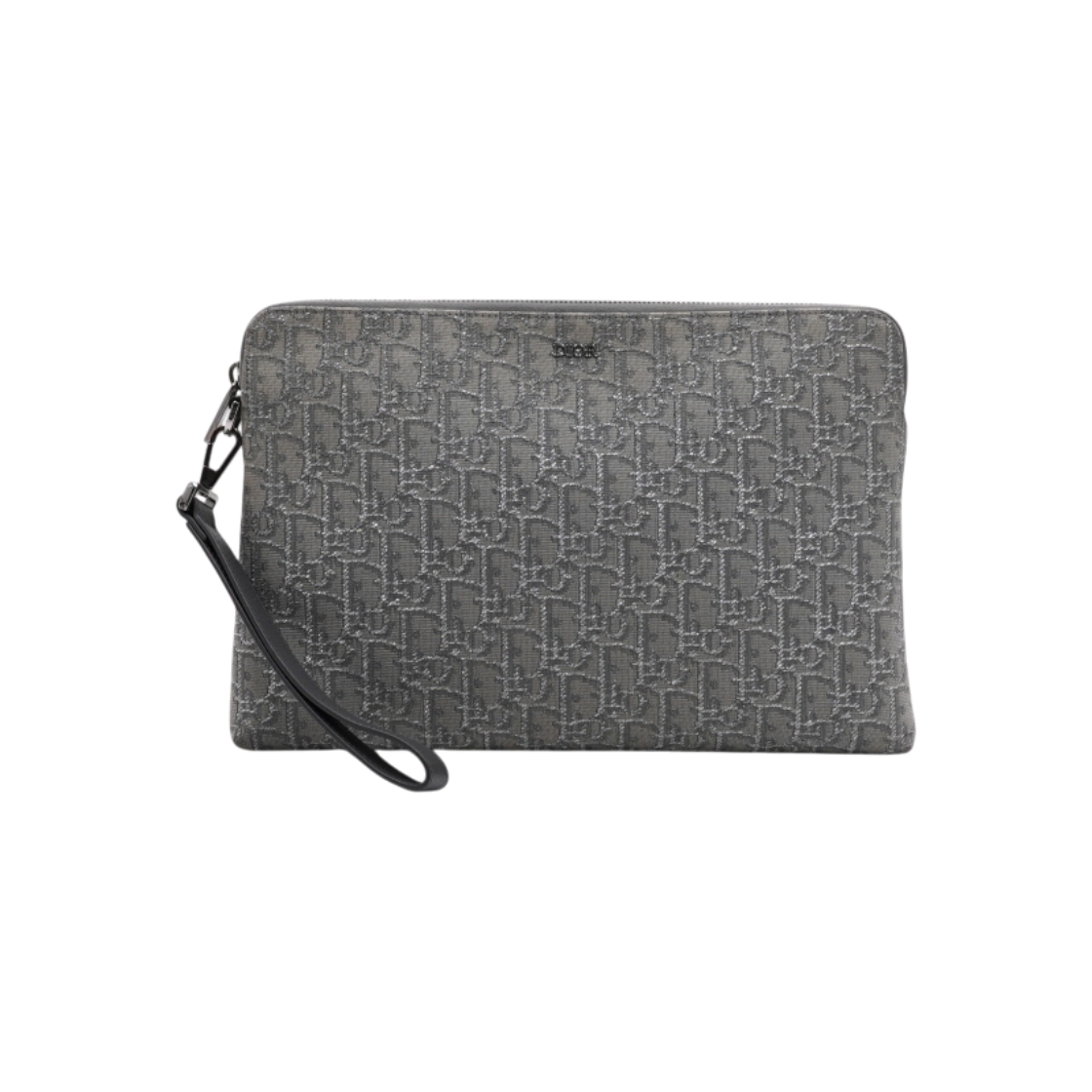 ITHITEKT5WI7 Dior Ruched Oblique Jacquard Canvas Strap Clutch Bag