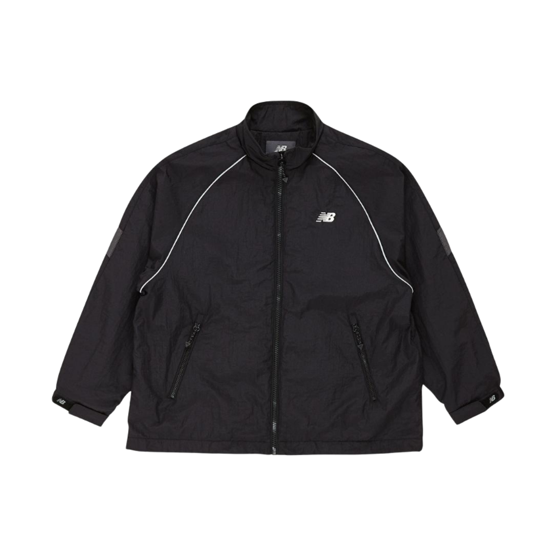 (키즈) 뉴발란스 에어 글로시 윈드브레이커 블랙((Kids) New Balance Air Glossy Windbreaker Black) - 1