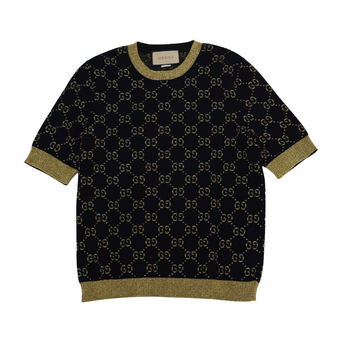 ITLPEKJ69KER Gucci 526759 Cotton Lame Top in Blue & Gold