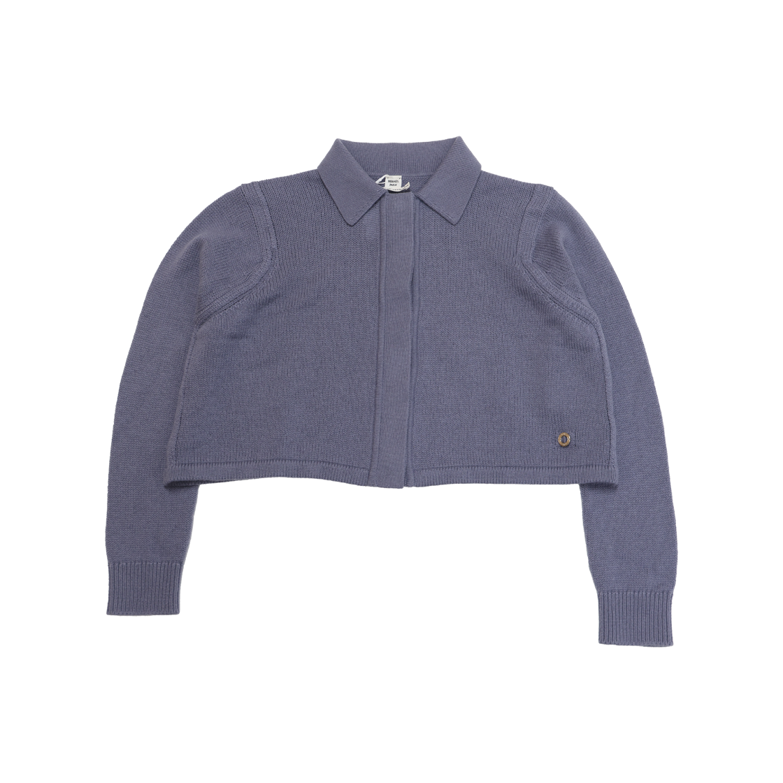 ITSBN9N7O73L Hermes H5E2727D1 Series Button Cropped Knit Cardigan Blue Cordierite