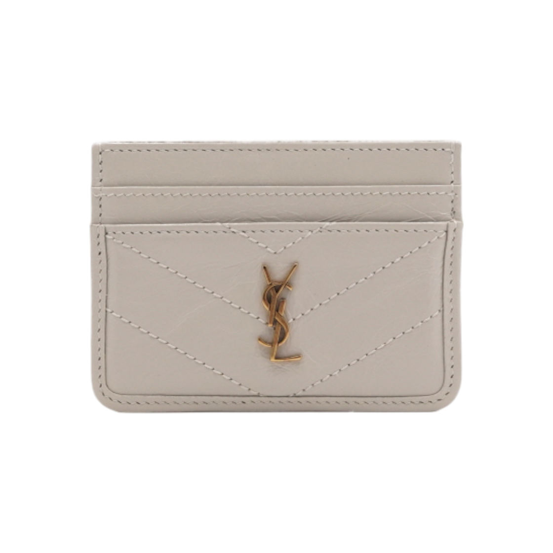IT83BLVV7LJS SAINT LAURENT Niki Vintage Leather Card Holder White