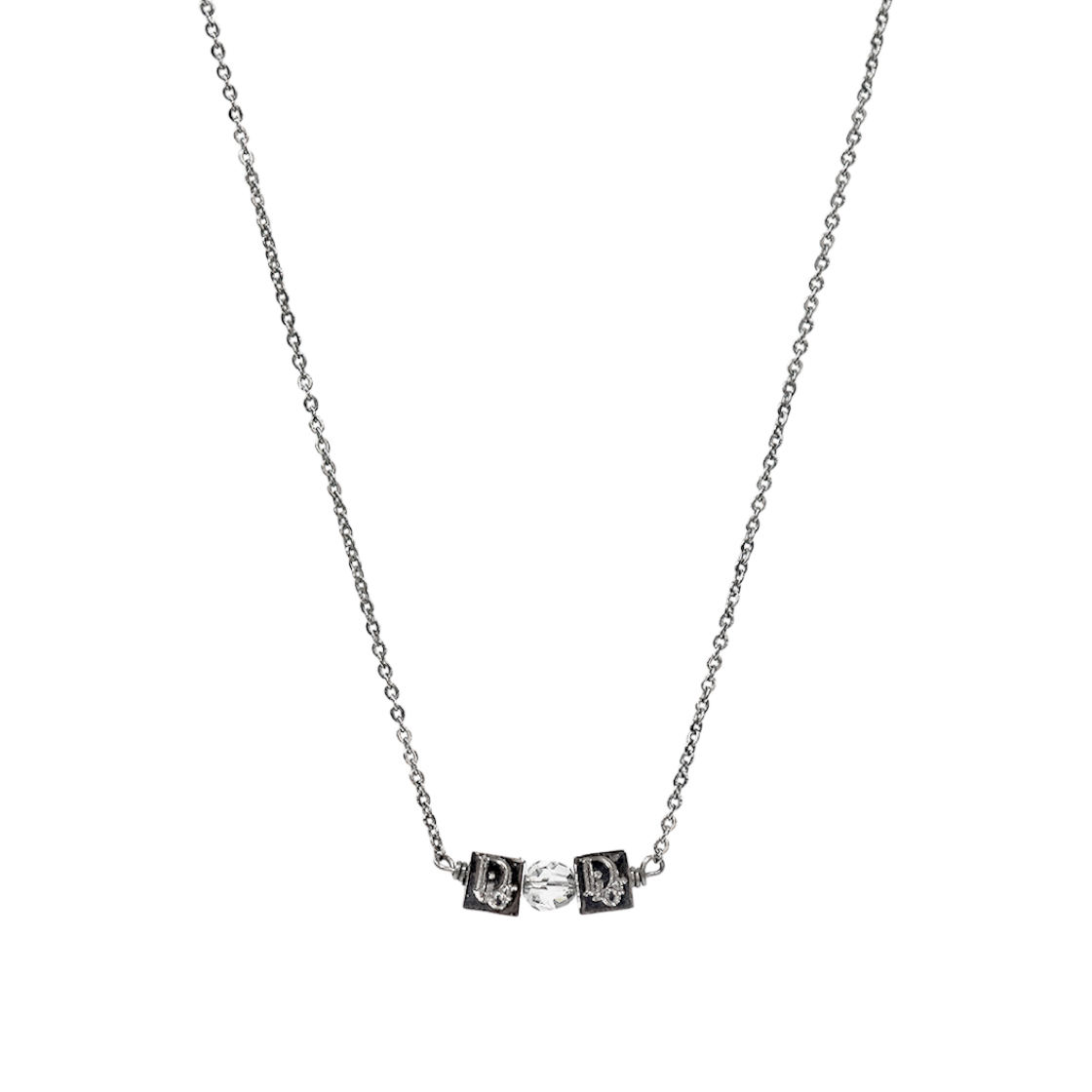 IT9E2J4R5KHD Dior Cube Oblique Silver Necklace A-B64411