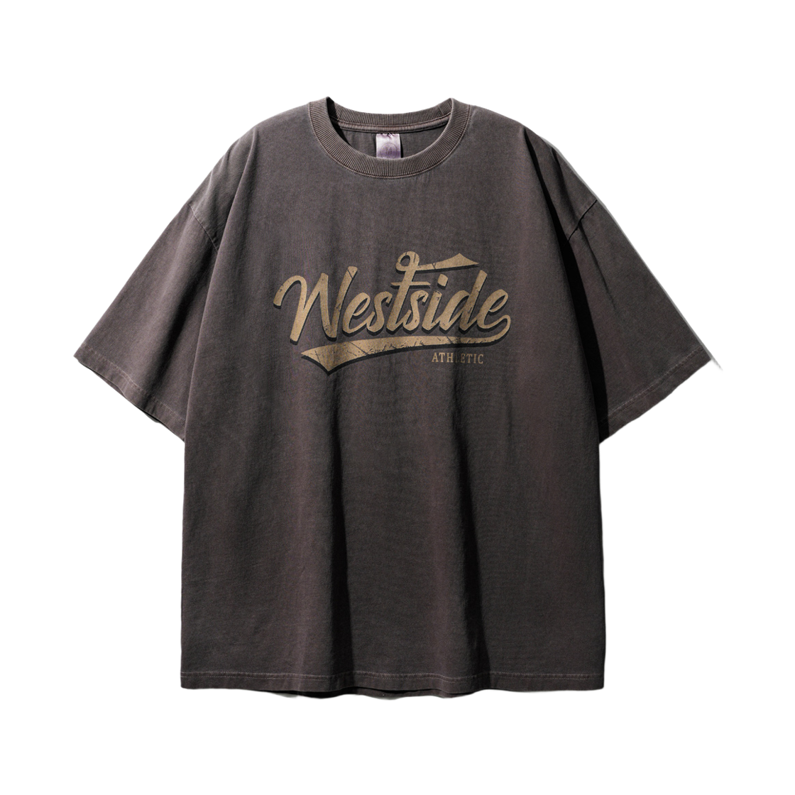 OYST2570_brown_29 JEMUT West Pigment Overfit Short T-shirts Brown OYST2570