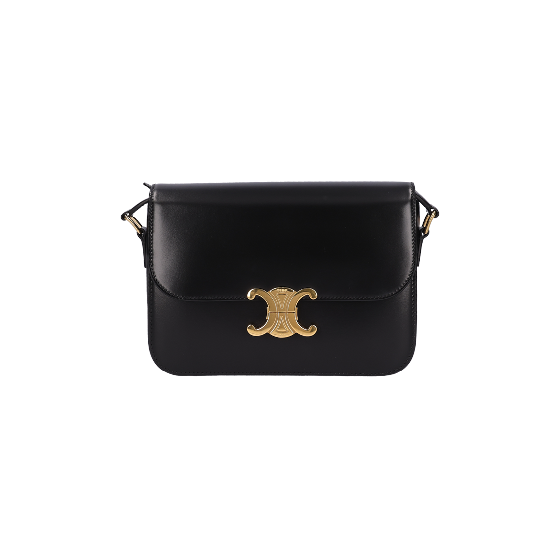 ITCAO65FE4VC Celine Classic Triomphe Bag in Shiny Black Calfskin