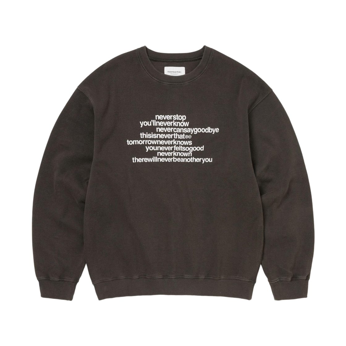 디스이즈네버댓 x 프라그먼트 디자인 크루넥 오프 블랙(thisisneverthat x Fragment Design Crewneck Off Black)
