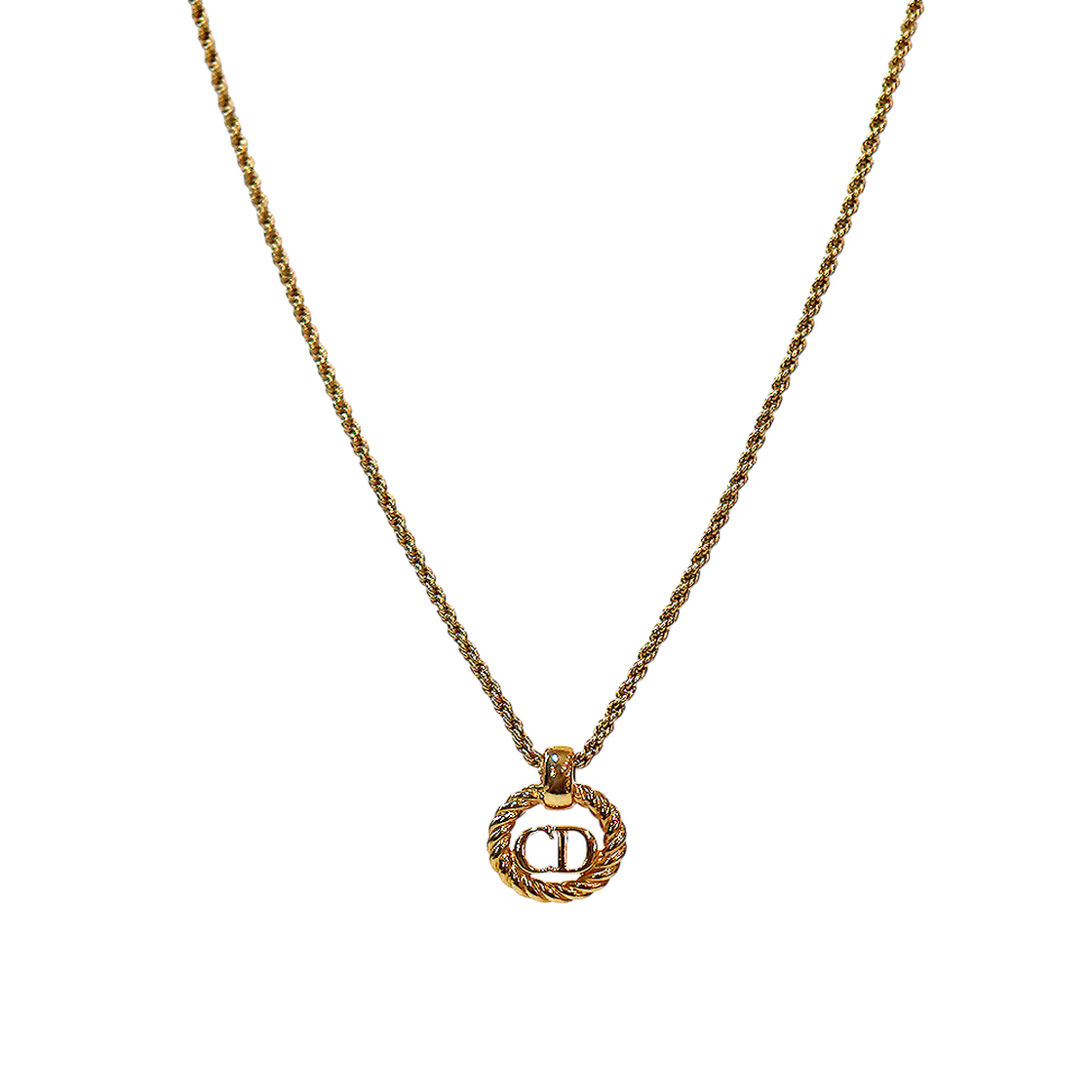 ITQKVUEQTIS8 Dior Round CD Gold Necklace A-B58462