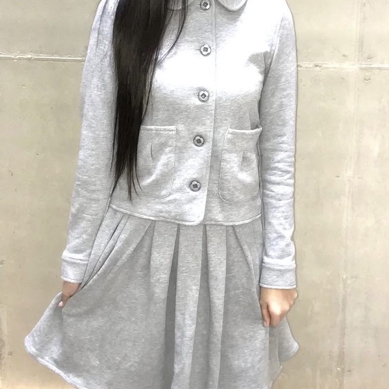 COYSEIO 038 Round Track Zip-Up Melange Grey 착용 스타일