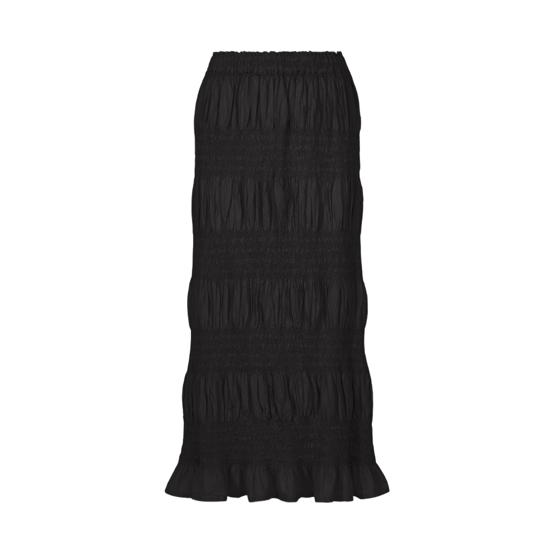 MI64-FG403-15 (W) Me Issey Miyake Shrink Stripe Skirt Black