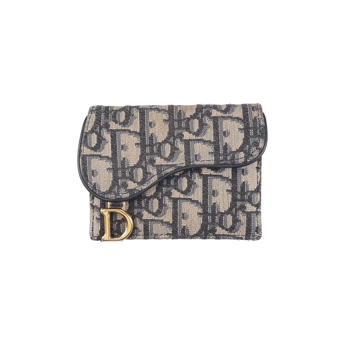 ITJA4RFGPHKU Dior S5610CTZQ Saddle Card Wallet in Blue Dior Oblique Jacquard