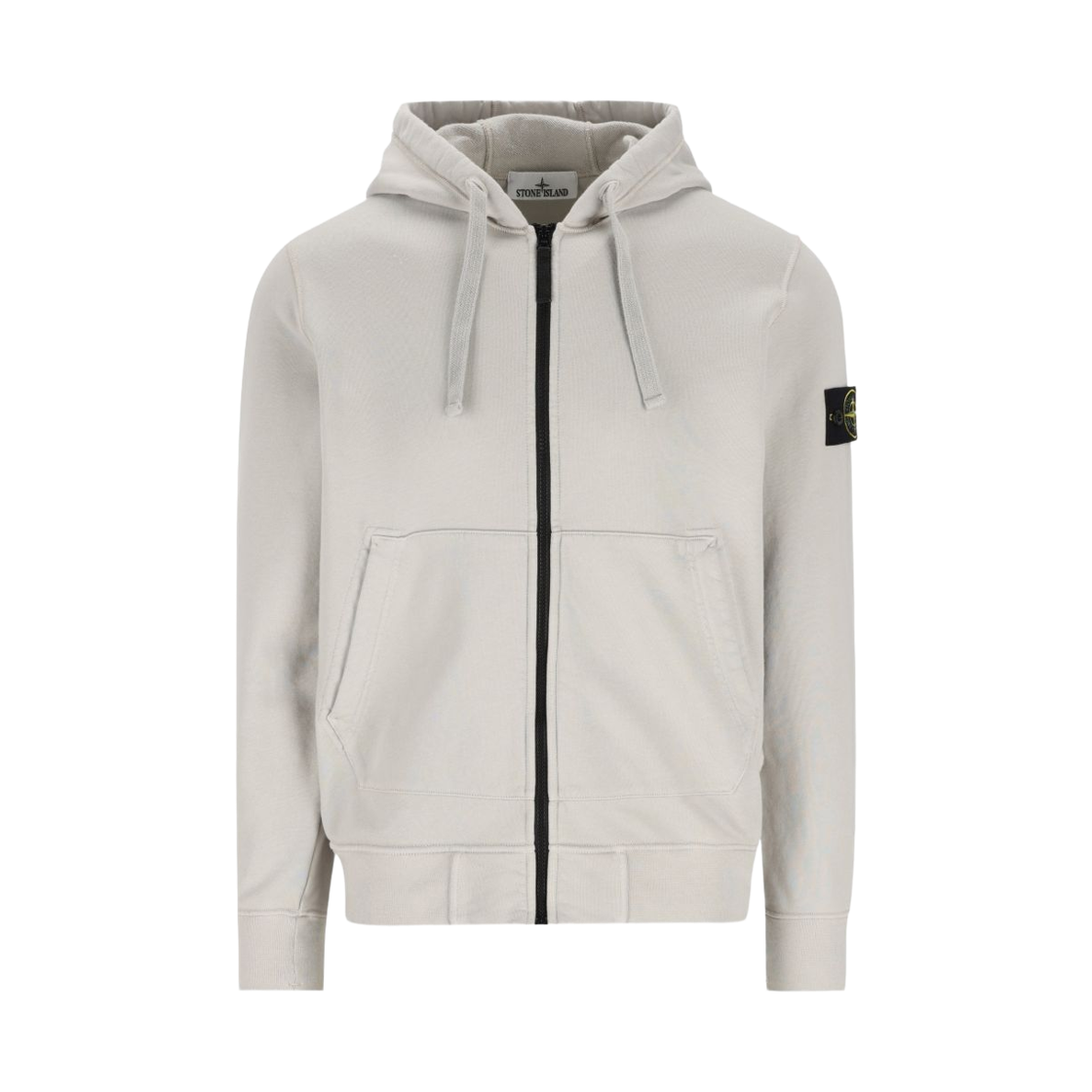 L1S1561000-61S0051-V0061 Stone Island 6100061 Organic Cotton Fleece Regular Fit Zip-Up Hooded Sweatshirt Pearl Grey - 26SS