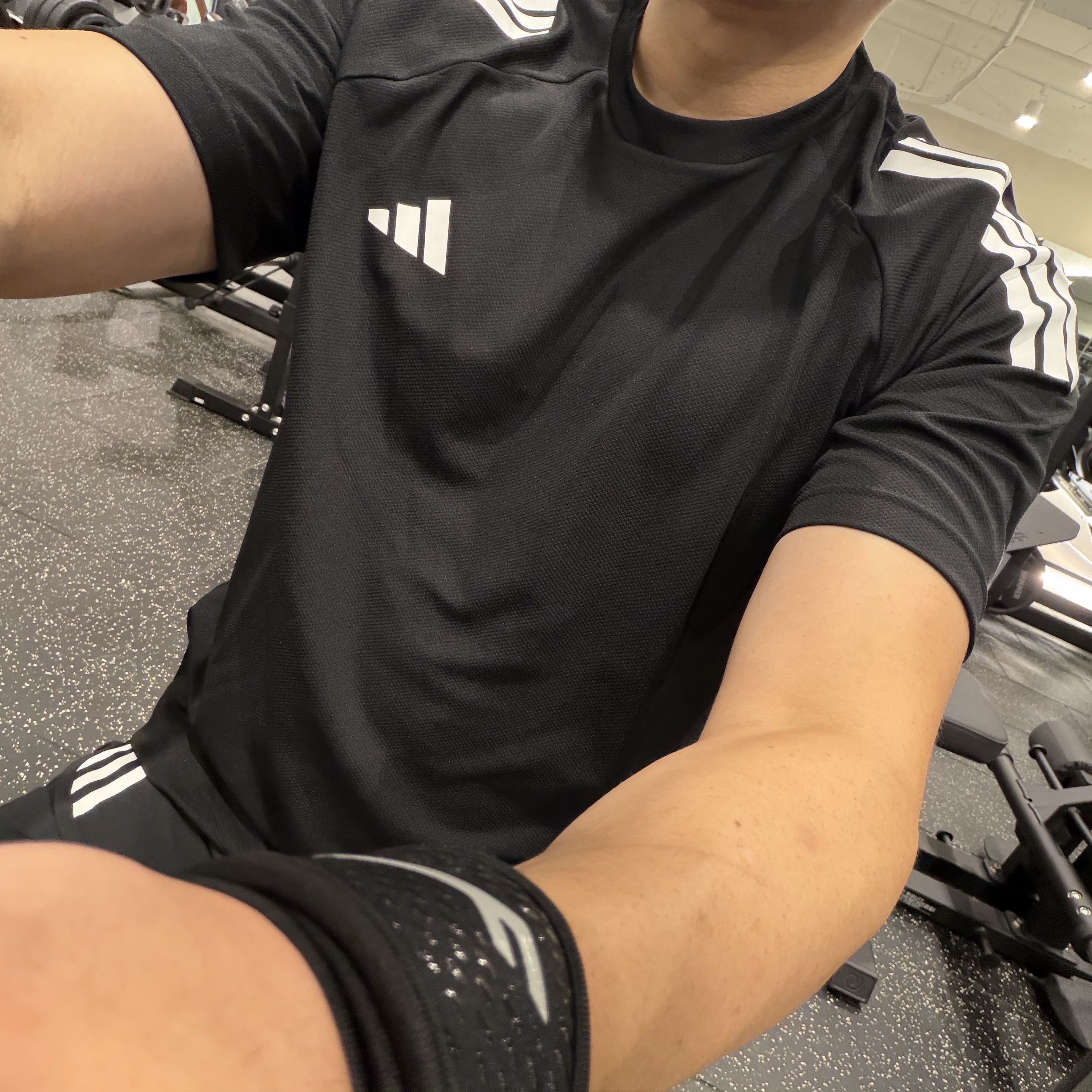 Adidas Climacool Sereno 3-Stripes T-Shirt Black White - KR Sizing 착용 스타일