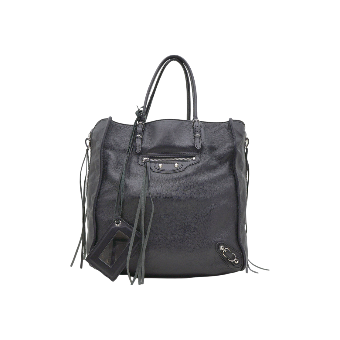 IT6GNKBINAQM Balenciaga 255412 Black Calfskin Medium Papier Tote Bag