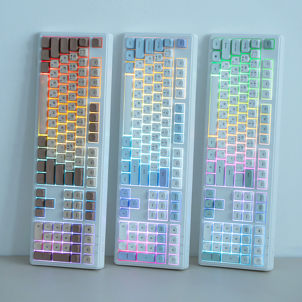 로이체 충전식 저소음 RGB 풀배열 멀티페어링 블루투스 무선 키보드(Royche Rechargeable Silent RGB Full Size Multi-Pairing Bluetooth Wireless Keyboard) - 3