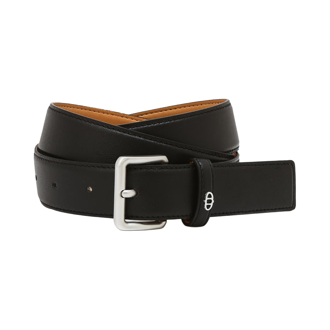 AABE6F103BK Athe Vanessabruno Acc Black Logo Leather Belt Black