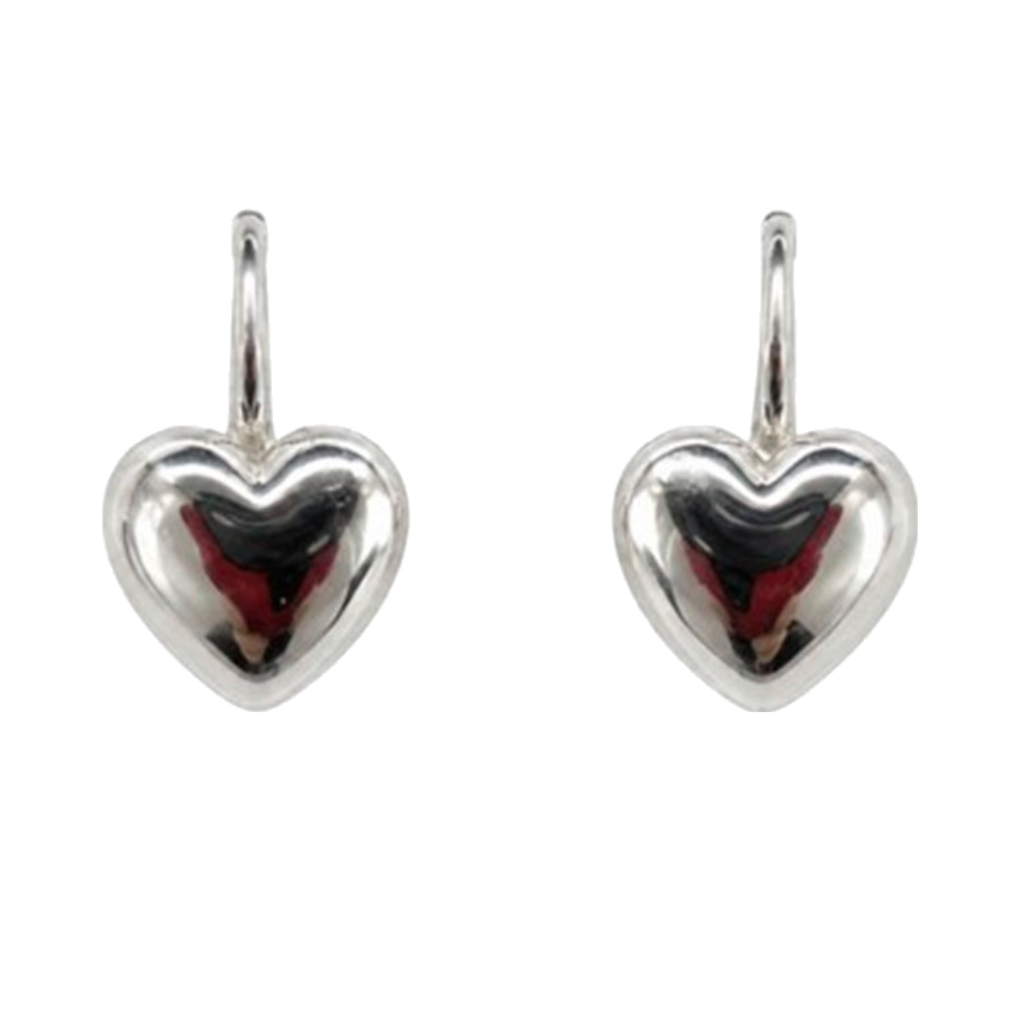라피씬 하트 실버 링귀걸이 (한쌍)(LA PISCINE Puffy Heart Earrings)