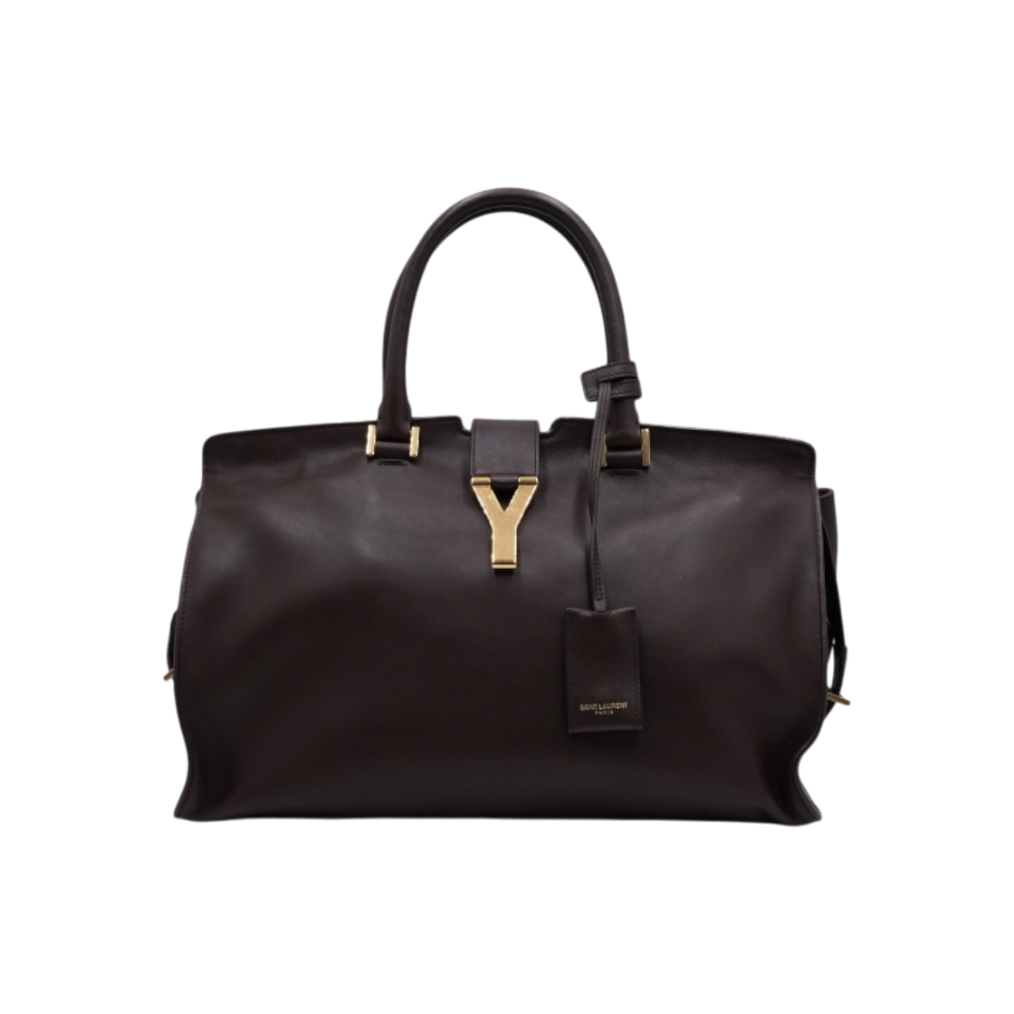 ITRPESJT9FKQ Saint Laurent Brown Cabas Chyc Medium Tote Bag