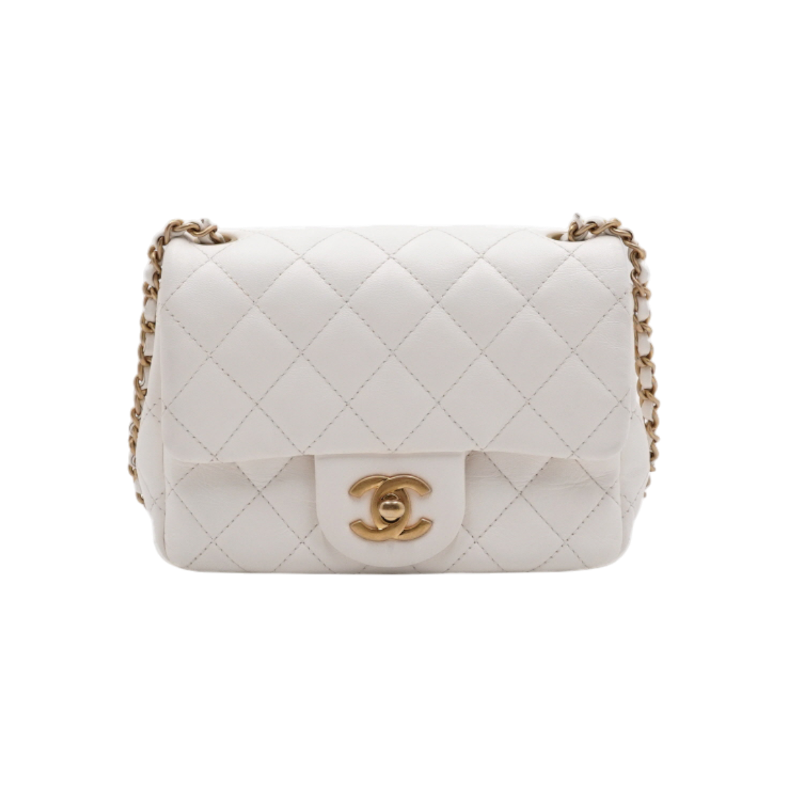 IT4OVIVWSIDF Chanel AS2203 White Lambskin Mini Classic Flap Bag