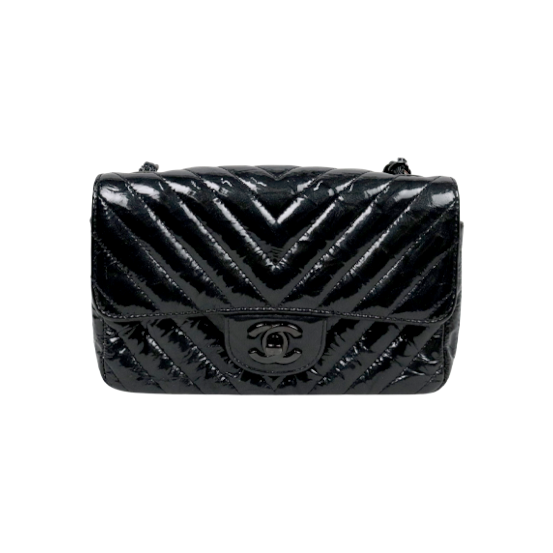 IT4O9FOK9VV7 Chanel Black Chevron New Mini C-A60995