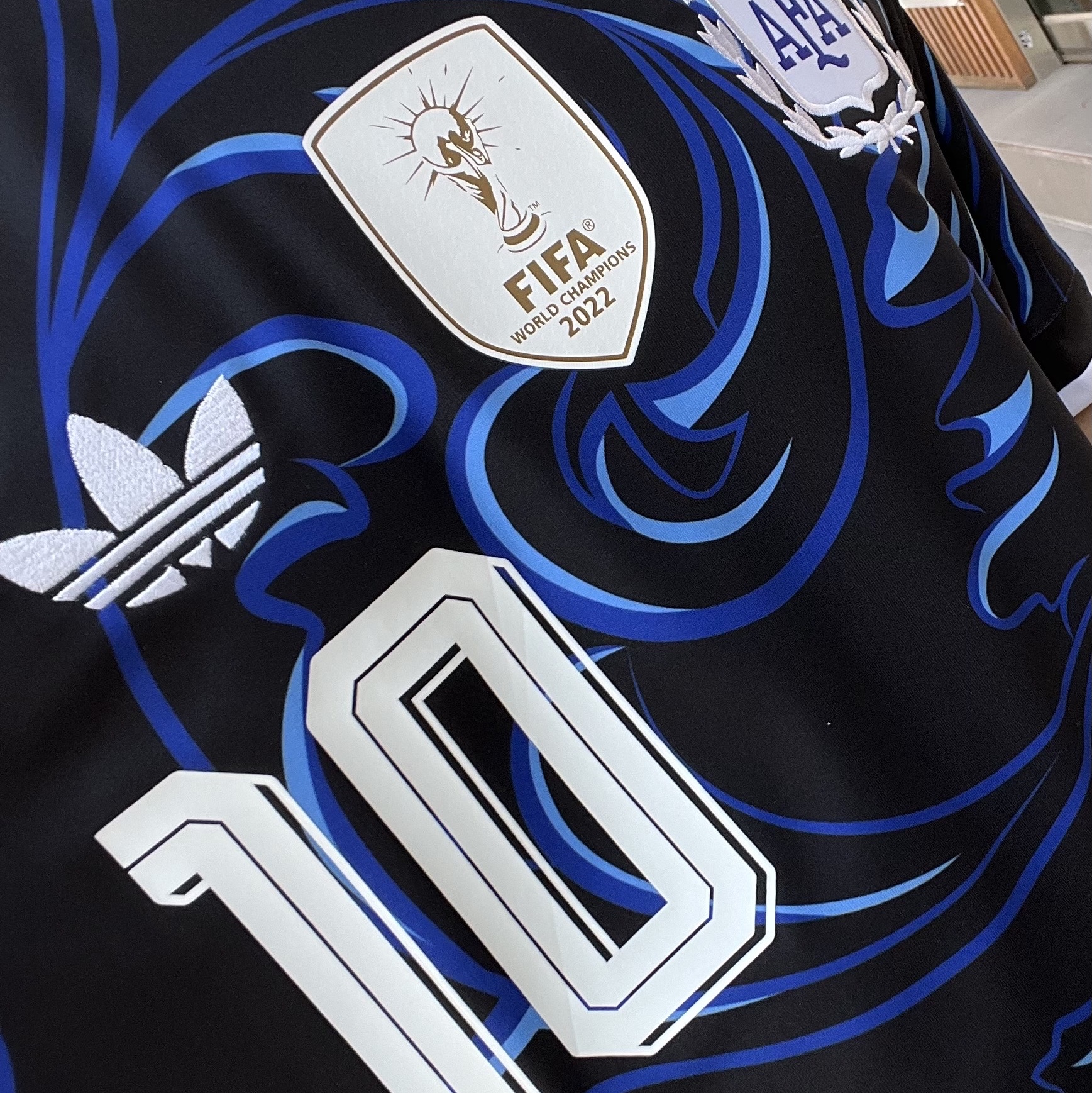 Adidas Argentina 2026 Away Jersey Black Lucid Blue - KR Sizing (Non Marking Ver.) 착용 스타일