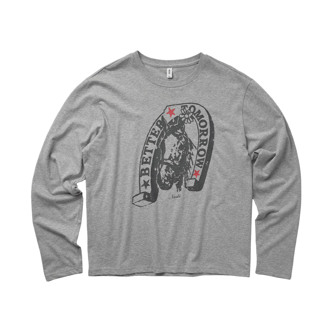 노디 럭키 마그넷 롱슬리브 멜란지 그레이(NODI Lucky Magnet Long sleeve Melange Gray) - 1