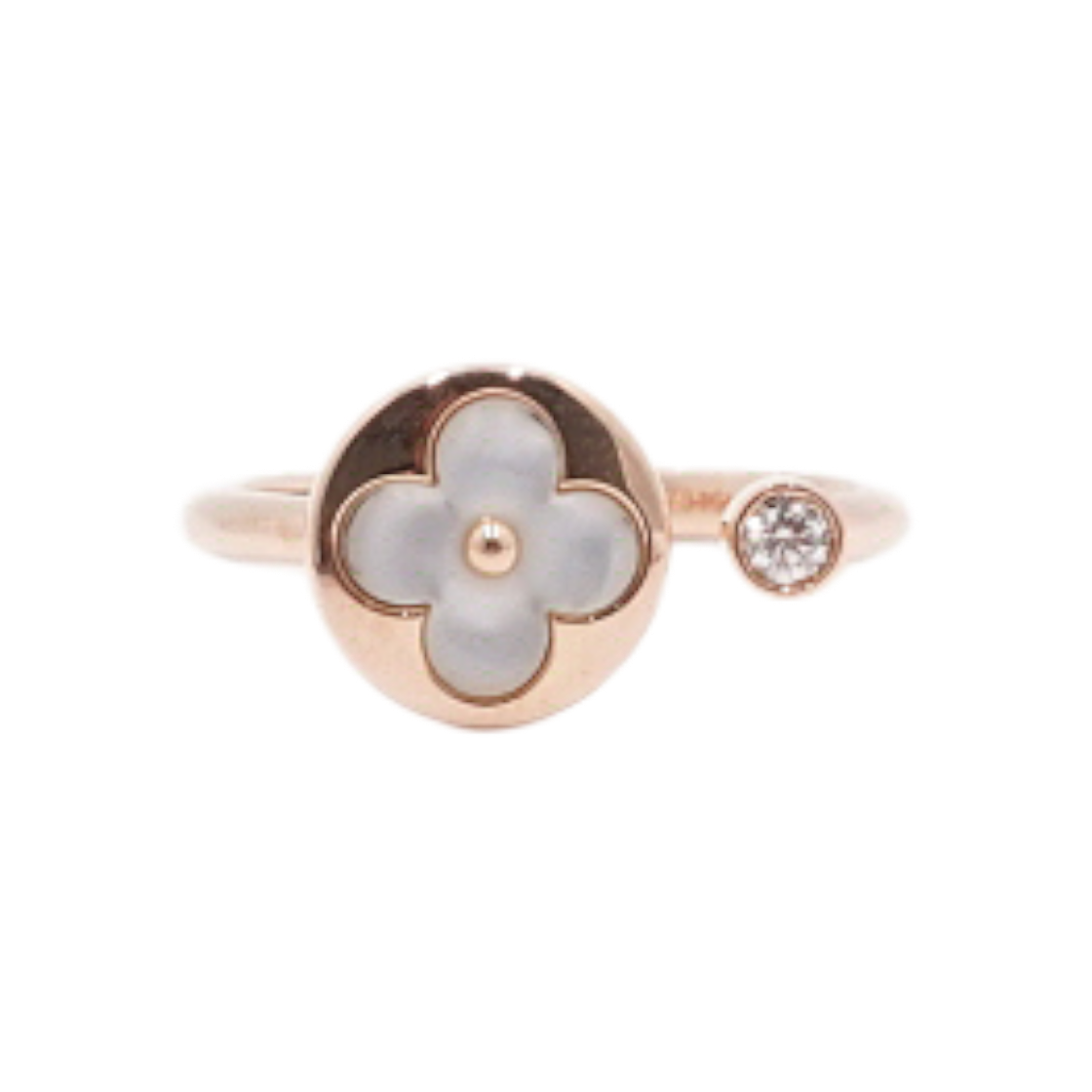 ITAJGUP7KIVI Louis Vuitton Monogram Blossom Mini Sun Ring 18K Rose Gold 0.04 Carat Diamond
