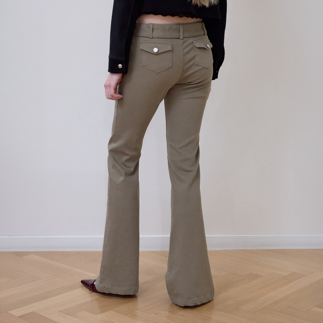 로제프란츠 벨티드 부츠컷 팬츠 [베이지](Rosefrantz Belted Boots Cut Pants [Beige]) - 4