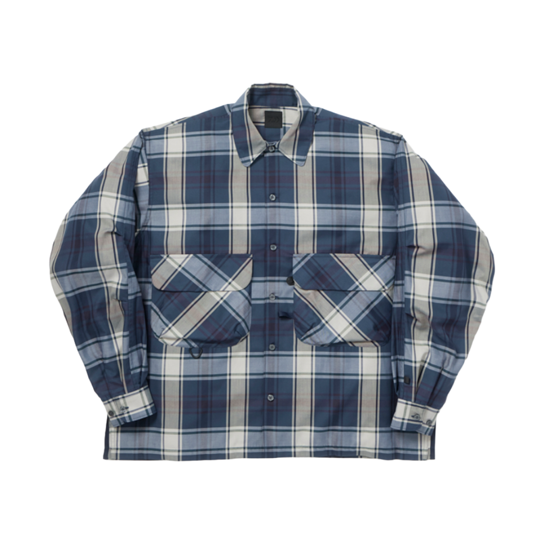 DM6DSHLKD93NY DAIWA PIER39 Tech Sports Open Collar Shirt LS Big Tartan Navy - 26FW