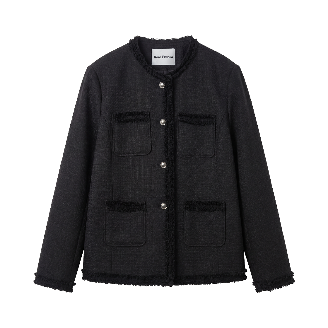 로제프란츠 프린지 포켓 트위드 자켓 [블랙](Rosefrantz Fringe Pocket Tweed Jacket [Black])