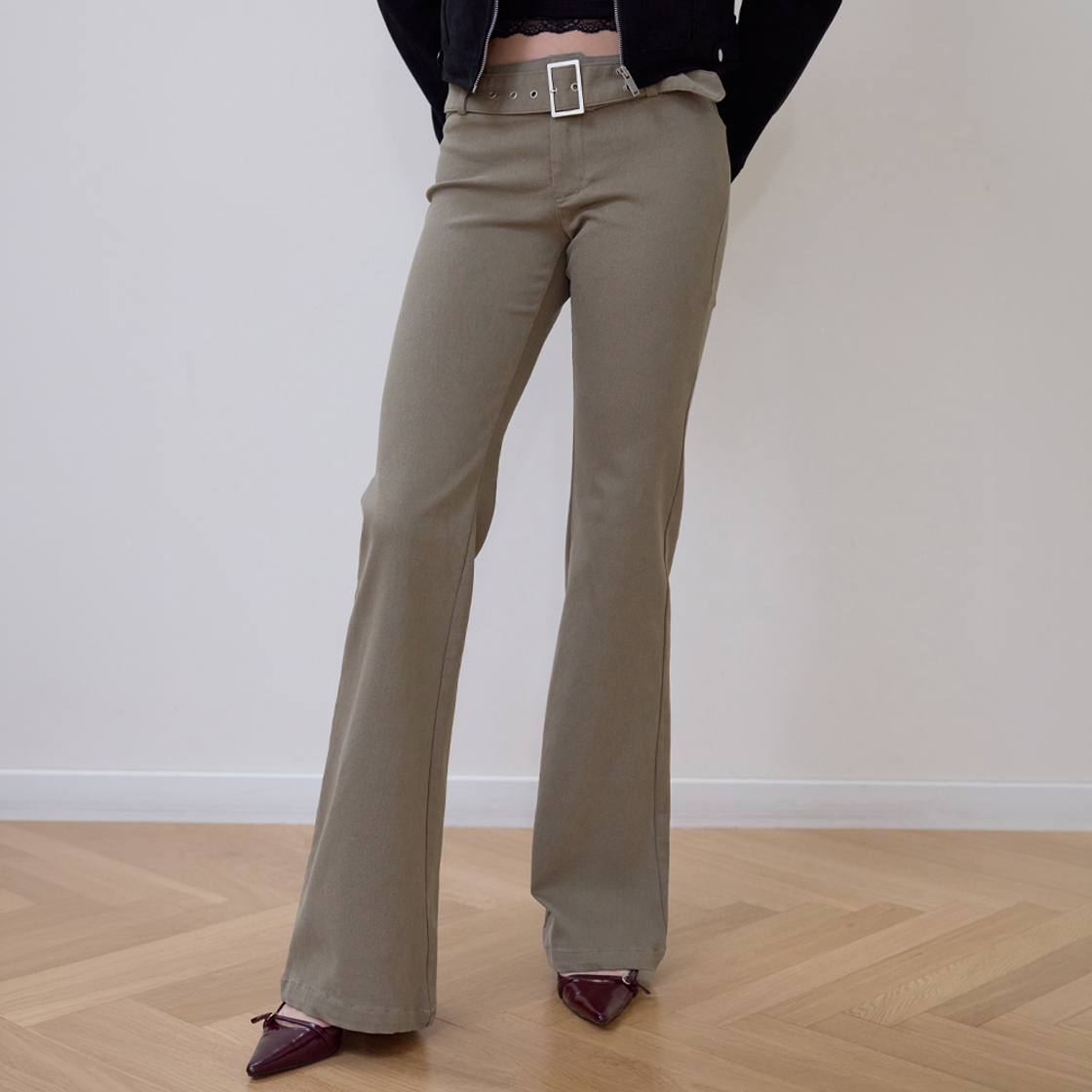 로제프란츠 벨티드 부츠컷 팬츠 [베이지](Rosefrantz Belted Boots Cut Pants [Beige]) - 3